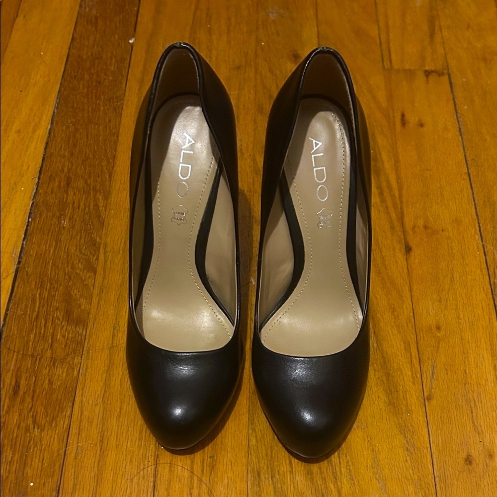 ALDO Black Leather Heels
